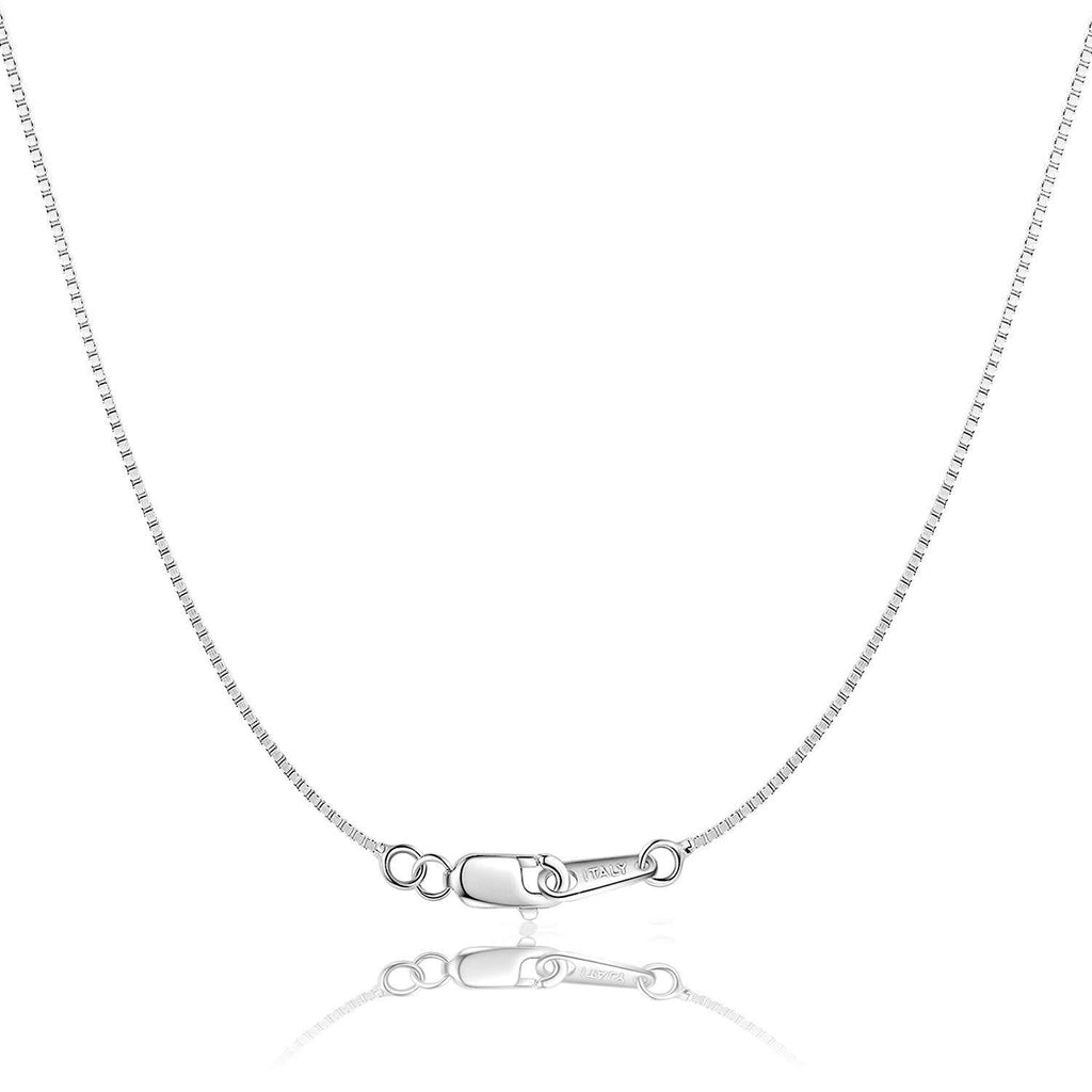 [Australia] - Fodizi 18K Gold Plated Sterling Silver Chain for Women Girl Italy Silver Chain Necklace 0.8mm 925 Sterling Box Chain - 16/18/20/22/24 Inch 18K White Gold 24.0 Inches 