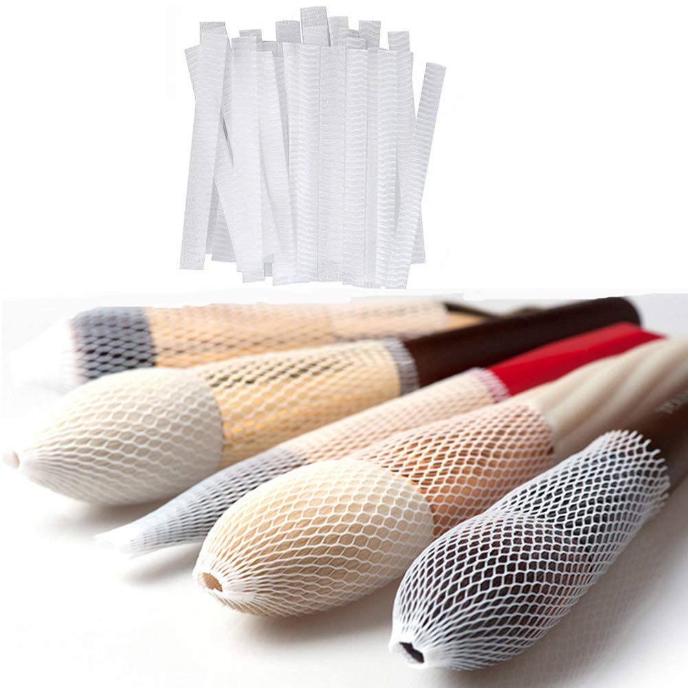 [Australia] - GBSTORE 100pcs Makeup Cosmetic Beauty Brush Protector Pen Guards Make up Brushes Sheath Mesh Netting Protector Cover Makeup Tools 