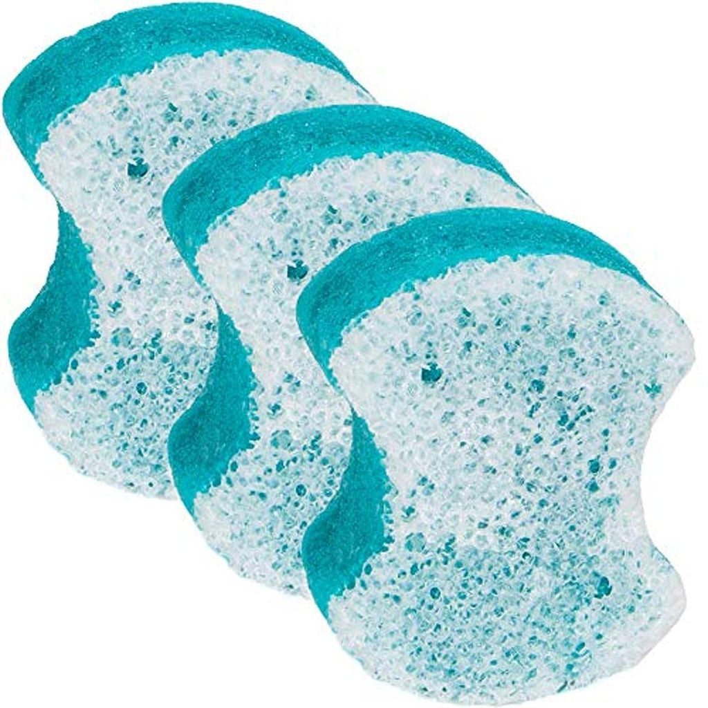 [Australia] - Spongeables Pedi-Scrub Foot Buffer, The Soap is In The Sponge, Contains Shea Butter and Tea Tree Oil, Foot Exfoliating Sponge, 20+ Washes, Ocean Breeze Scent, Blue, Pack Of 3 