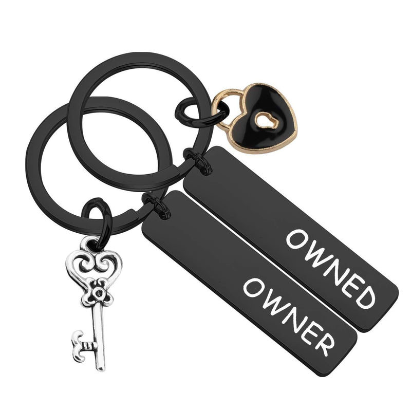 [Australia] - MAOFAED Couple Keychain Set Owner and Owned Keychain BDSM Gifts Daddydom Gift DDLG Gifts Babygirl Gift Couple Gift owner owned black 