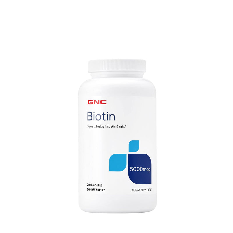 [Australia] - GNC Biotin 5000 mcg | Supports Healthy Hair, Skin, & Nails | 240 Capsules 