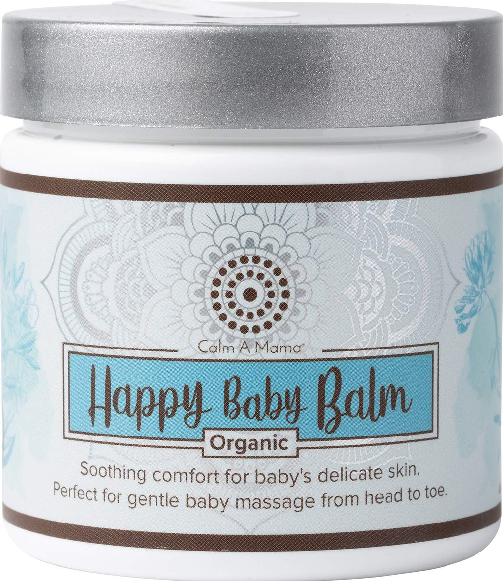 [Australia] - Happy Baby Balm by Calm-A-Mama (4 oz.) - Organic Diaper Cream for Healing and Soothing Baby Rash, Cradle Cap, Eczema and More - Lanolin-Free - Rash Ointment USDA Organic Certified Happy Balm 