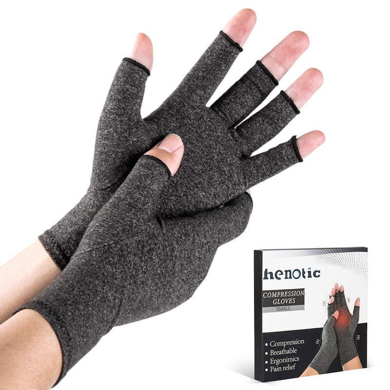 [Australia] - HENOTIC Arthritis Compression Gloves for Women Men, Fingerless Breathable & Moisture Wicking Compression Gloves for Relieving Carpal Tunnel Aches, Rheumatoid Pains, Joint Swell One Pair Medium (1 Pair) 