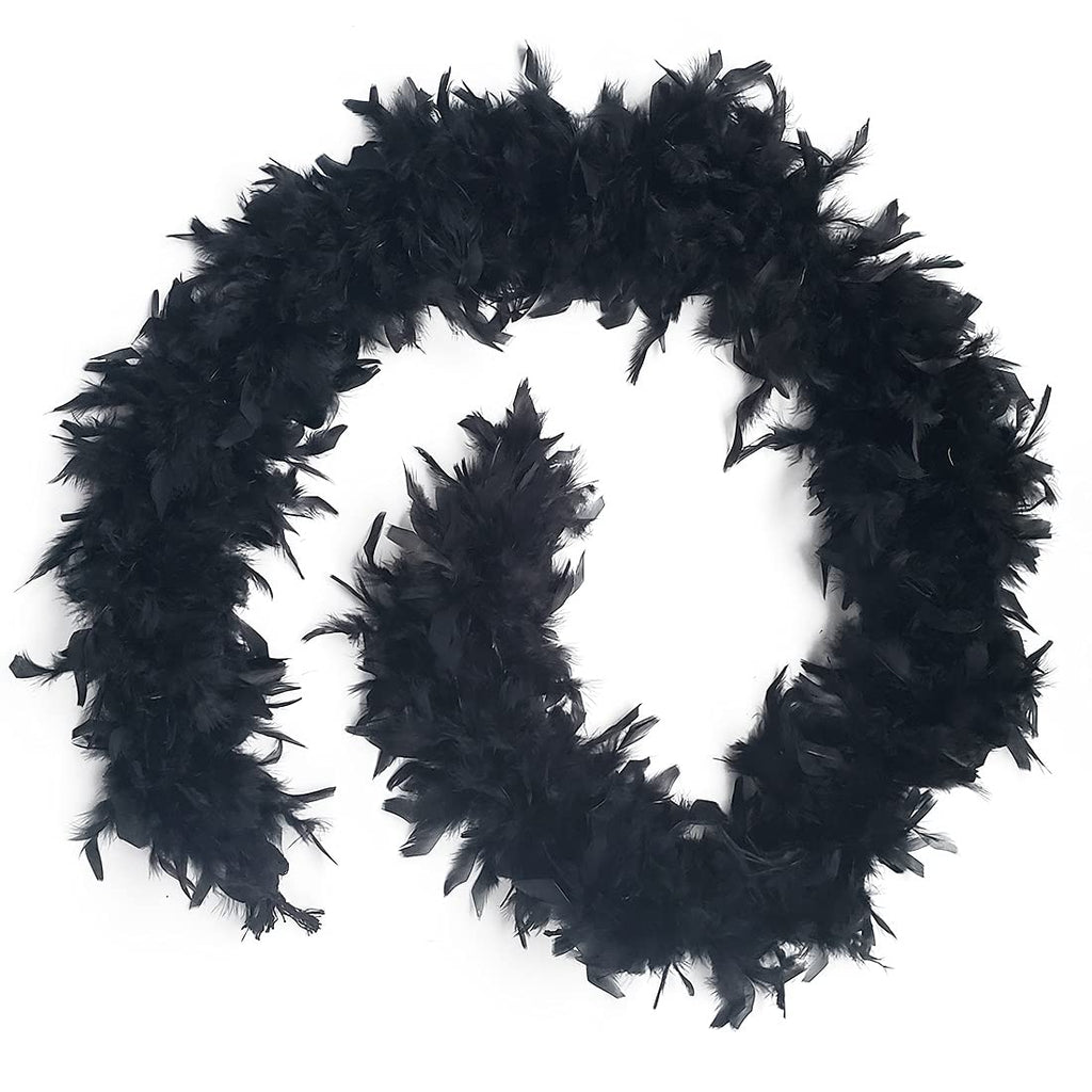 [Australia] - 2 Yards 80g Turkey Chandelle Feather Trim for Women Costume Accessory,Party Dancing Dress Up, Holiday Decors-Black black 