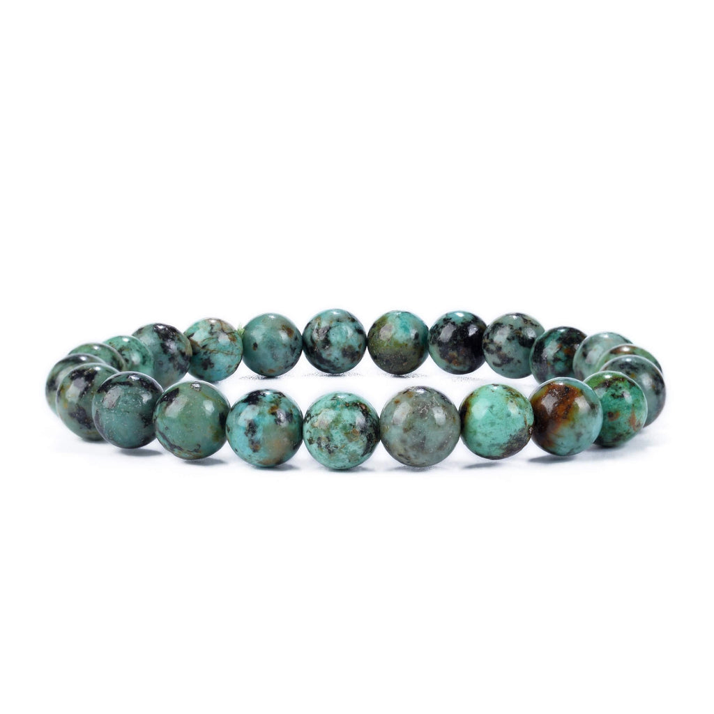 [Australia] - Cherry Tree Collection | Small, Medium, Large Sizes | Gemstone Beaded Stretch Bracelet | 8mm Round Beads African Turquoise 