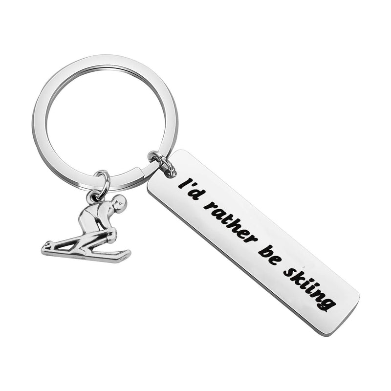 [Australia] - Gzrlyf I'd Rather be Skiing Keychain Funny Skiing Gifts for Skier Ski Lovers Ski Coach Gift 