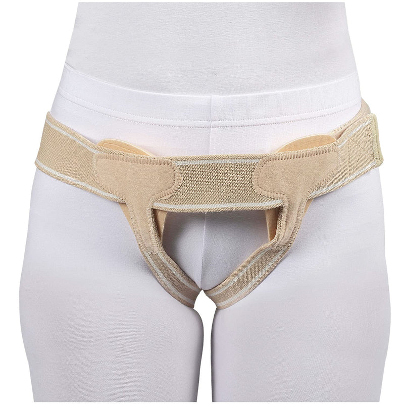 [Australia] - Armor Adult Universal Double Inguinal Hernia Support Brace for Relief of Abdominal Pain and Pressure, Pre and Post Surgery for Men and Women, Tan 