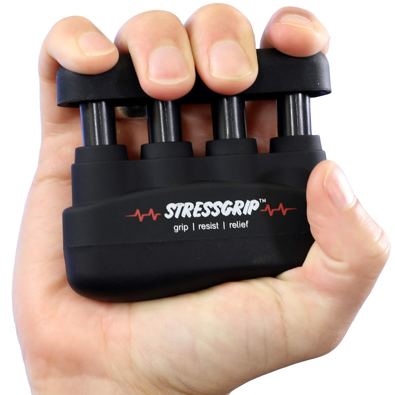 [Australia] - StressGrip - Stress Relief for Adults (Large) - A Stress & Anxiety Relief Device - Comfortable Hand Exerciser - Stress Reliever & Hand Gripper - Black Large (Pack of 1) 
