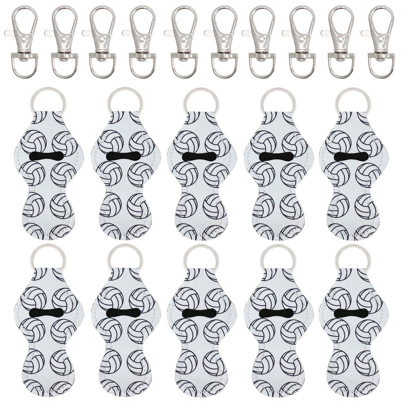 [Australia] - allydrew 10 Pack Chapstick Holder Keychain with 10 Pieces Metal Clasps Volleyball 