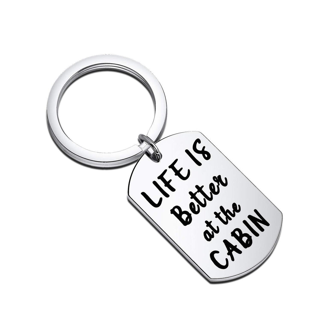 [Australia] - CHOORO Life is Better at The Cabin Key Chain Cottage County Jewelry Lake Life Gift Cabin Gift for Him CABIN keychain 