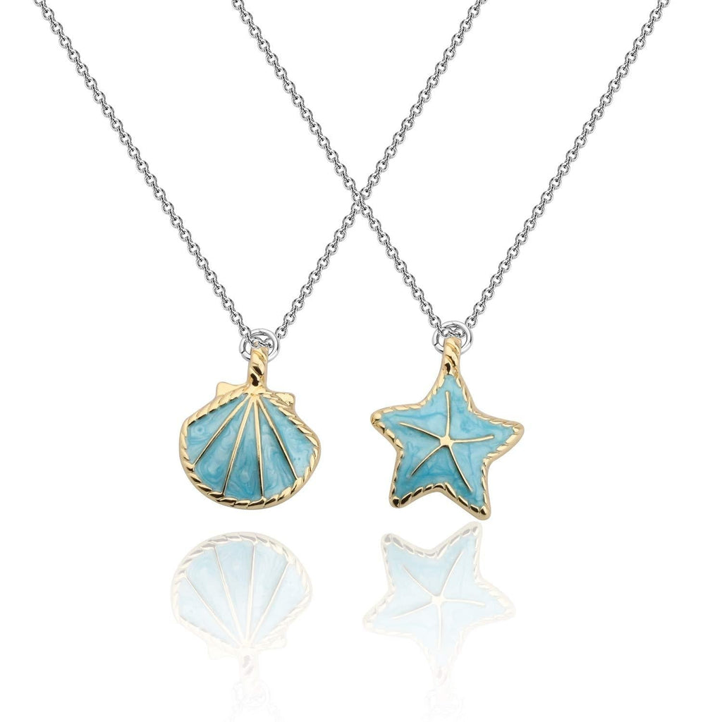 [Australia] - WSNANG Sea Shell Starfish Necklace/Earring Summer Jewelry Ocean Beach Themed Gifts for Women Girl Beach Lovers Gift 