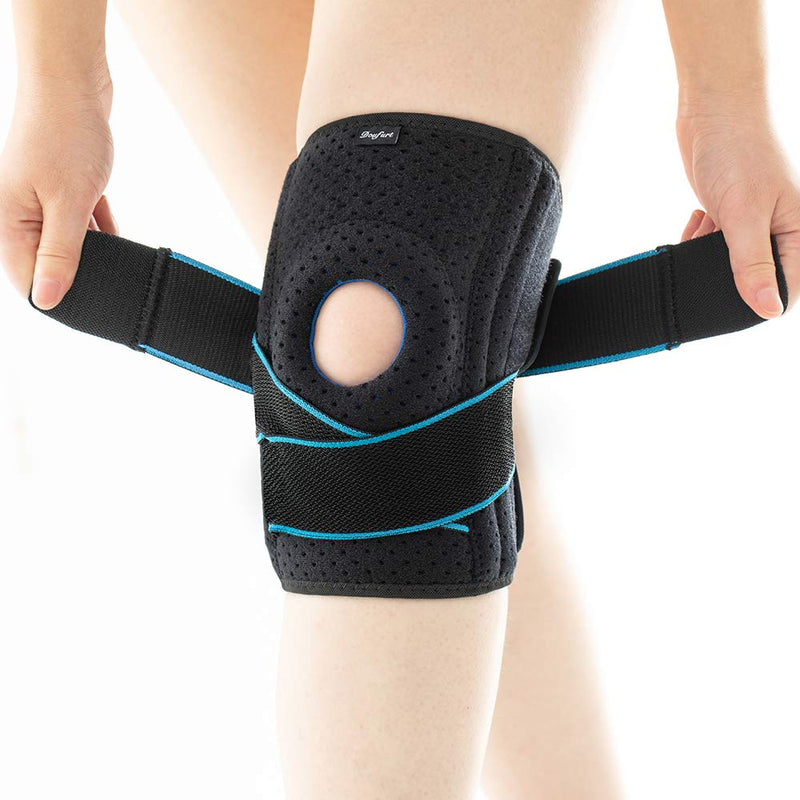 [Australia] - DOUFURT Knee Brace with Side Stabilizers for Meniscus Tear Knee Pain ACL MCL Injury Recovery Adjustable Knee Support for Men and Women Large (Pack of 1) 