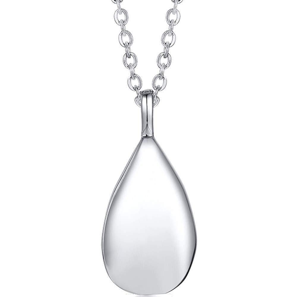 [Australia] - Jude Jewelers Stainless Steel Wate Drop Tear Shaped Memorial Keepsake Cremation Ash Urn Pendant Necklace Silver 