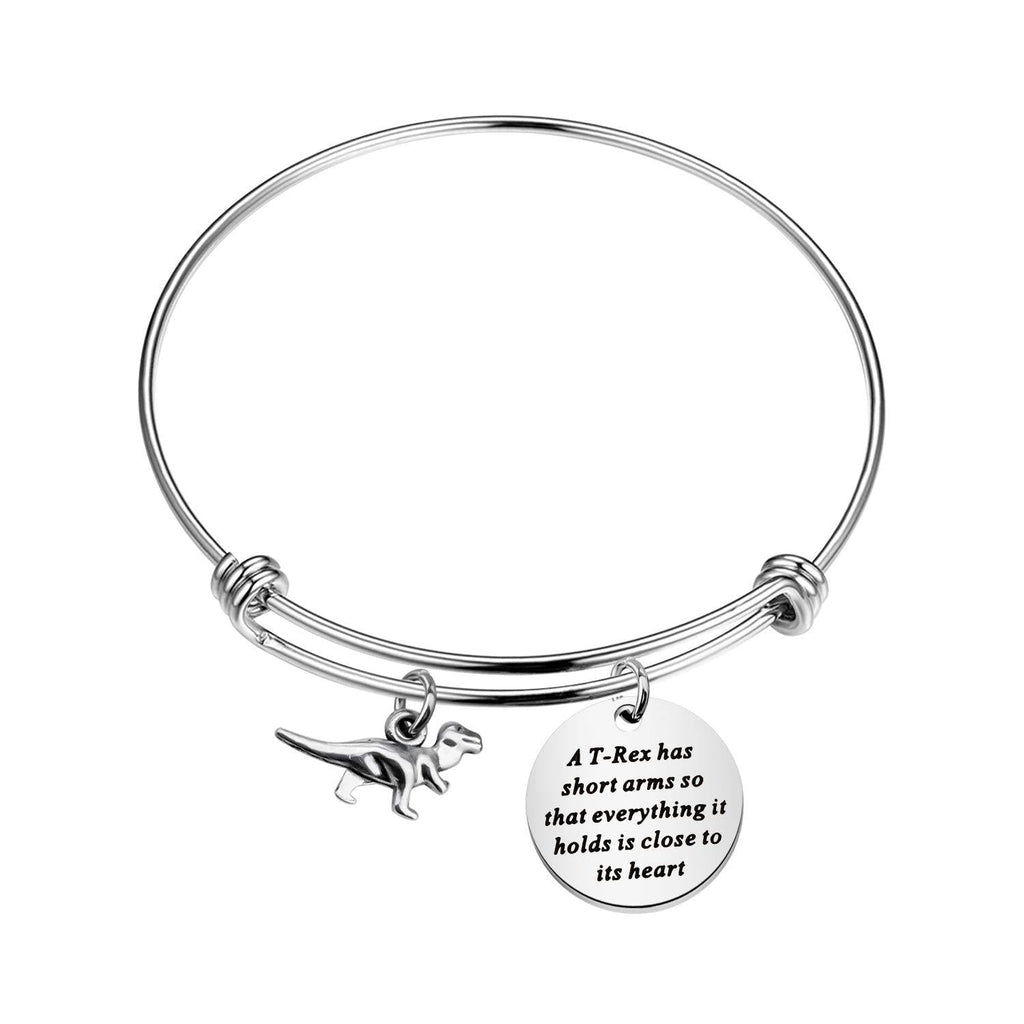 [Australia] - BAUNA Dinosaur Keychains T-Rex Gifts A T-Rex Has Short Arms So That Everything It Holds is Close to Its Heart Animals Inspirations Quote Jewelry Gift T-Rex Bracelet 