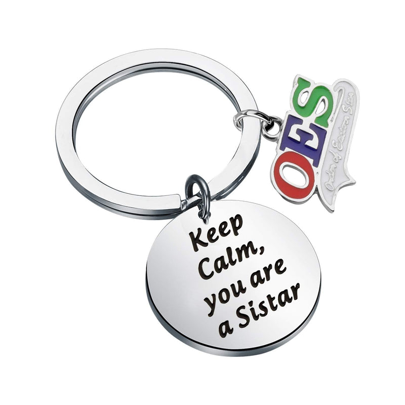 [Australia] - CHOORO Order of The Eastern Star OES Jewelry Keep Calm You are A Sistar Keychain OES Sorority Jewelry Sorority Gifts Keep Calm OES keychain 