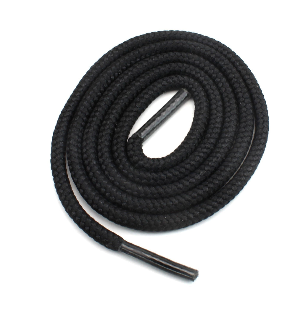 [Australia] - Round Shoelaces 3/16" Thick Solid Colors for All Shoe Types Several Length Strings 27" (69 cm) Black 