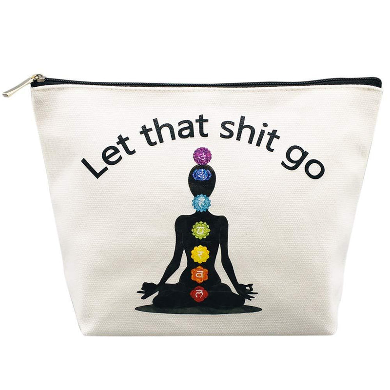 [Australia] - Yoga Gift for Yoga Instructor Yoga Accessories Women Funny Meditation Gifts Zen Gifts Let That Go Makeup Bag Cosmetic Bag Pouch Tote Bag Travel Bag for Birthday Christmas Gifts 