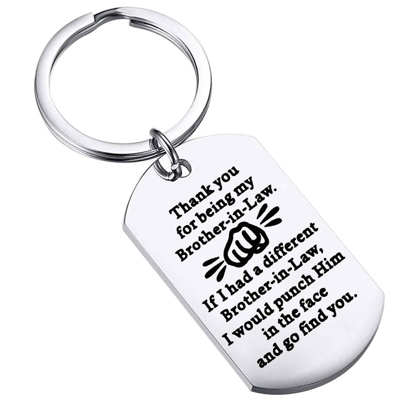 [Australia] - BEKECH Brother-in-Law Gifts Brother Keychain Thank You for Being My Brother-in-Law Keychain Wedding Gift Jewelry Brother of The Bride Gift from Sister-in-Law silver 