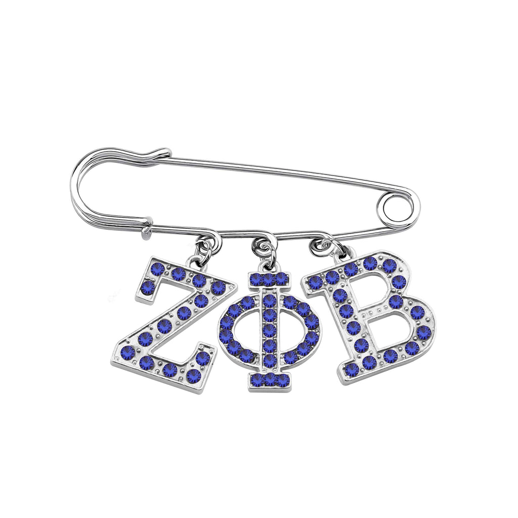 [Australia] - BAUNA Zeta Phi Sorority Brooch Blue Rhinestones ZPB Inspired 1920 Greek Sorority Jewelry Gift Beta Paraphernalia Gift 