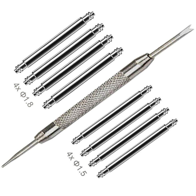 [Australia] - Watch Band Pins Replacement Kit, Heavy Duty Stainless Steel Watch Spring Bars with Watch Strap Remove Tool 12mm 