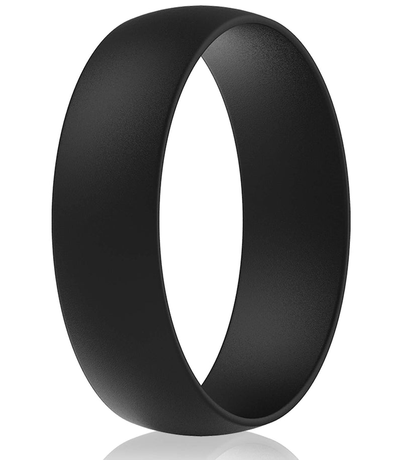 [Australia] - ThunderFit Silicone Wedding Ring for Men & Women, 6.3mm Wide - 1.65mm Thick 1 Ring - Black 3.5 - 4 (14.9mm) 