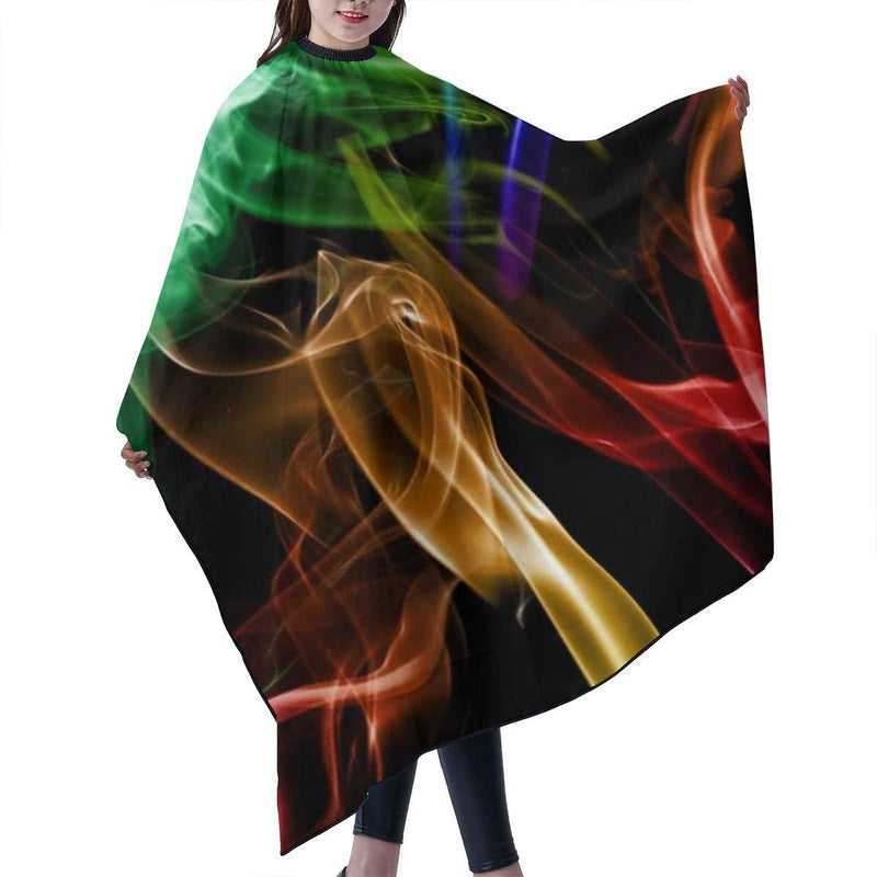 [Australia] - Haircut Cape Colorful Smoke in Dark Hair Cutting Cover Salon Capes Hairdressing Apron for Cosmetology Supplies and Barber Supplies 55 X 66 in One Size Color8 