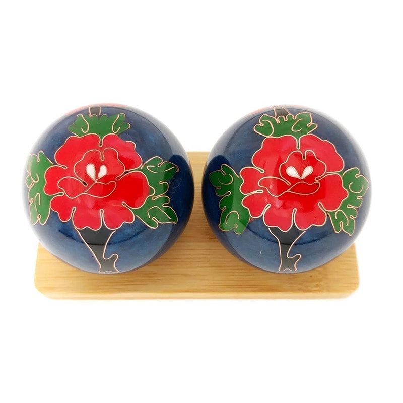 [Australia] - Top Chi Peony Baoding Balls with Bamboo Stand (Large 2 Inch) Large 2 Inch 
