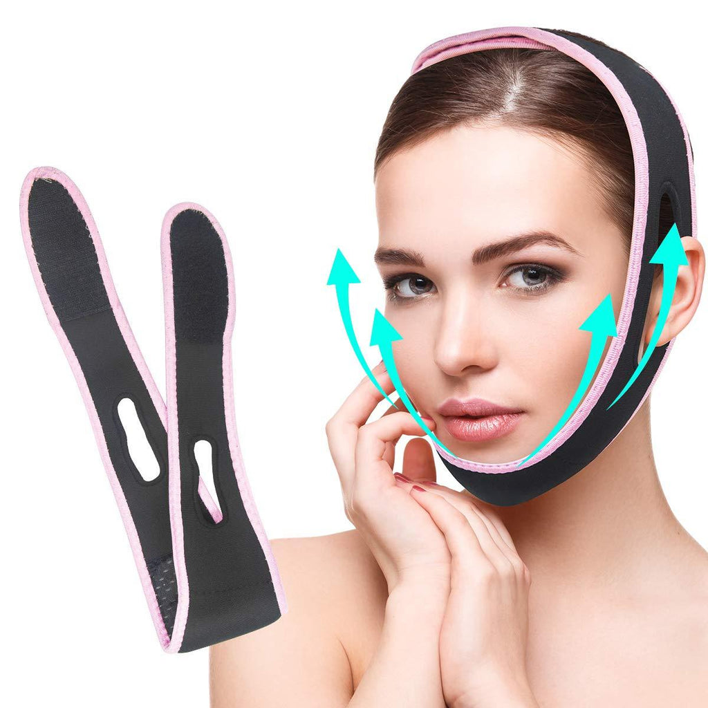 [Australia] - FERNIDA Face Slimming Strap, Facial Weight Lose Slimmer Device Double Chin Lifting Belt, Pain Free V-Line Chin Cheek Lift Up Band Anti Wrinkle Eliminates Sagging Anti Aging Breathable Face Shaper Band (Double Chin Reducer) Double Chin Reducer 