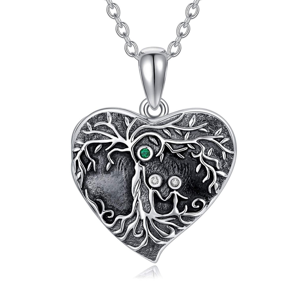 [Australia] - Heart Locket Necklace That Hold Pictures Sterling Silver Photo Locket Pendant Memorial Gift for Women Girl Family Tree Heart Locket 