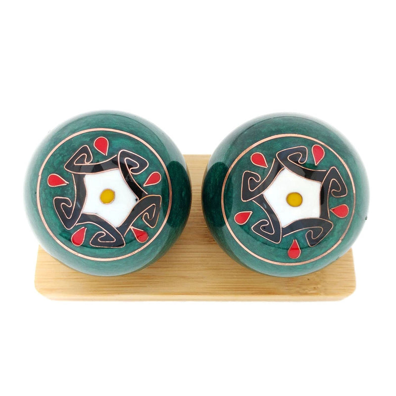 [Australia] - Top Chi Five Elements Baoding Balls with Bamboo Stand (Medium 1.6 Inch) Medium 1.6 Inch 