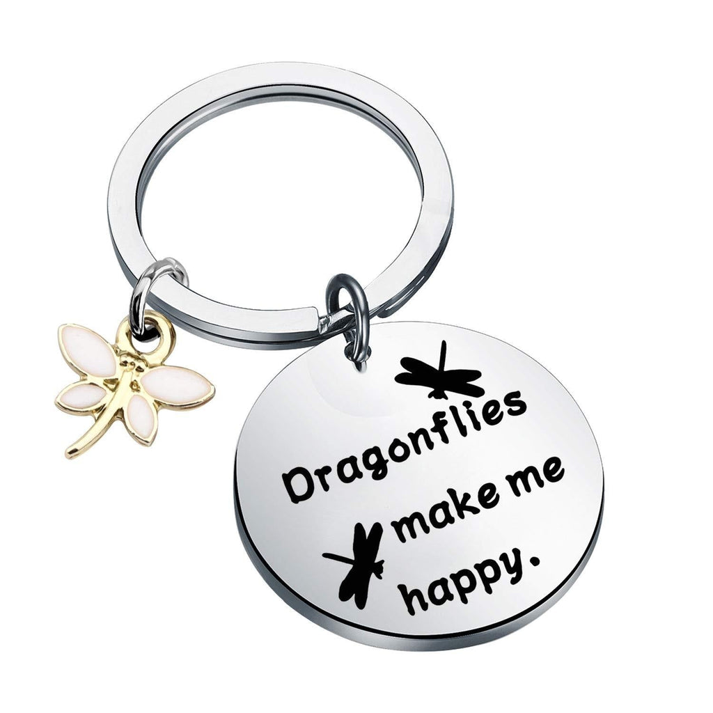 [Australia] - FUSTMW Dragonfly Gifts Keychain Dragonfly Themed Gifts Dragonfly Charm Jewelry Nature Lover Gifts Dragonflies Make Me Happy dragonflies keychain 