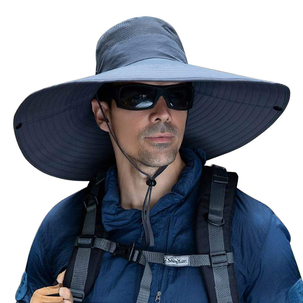 [Australia] - 6 Inches Super Wide Brim Men Fishing Sun Hats, Outdoor Hiking Travel Women Bucket Cap Safari Boonie Gardening Lawn Hat Shun004-shenhui 