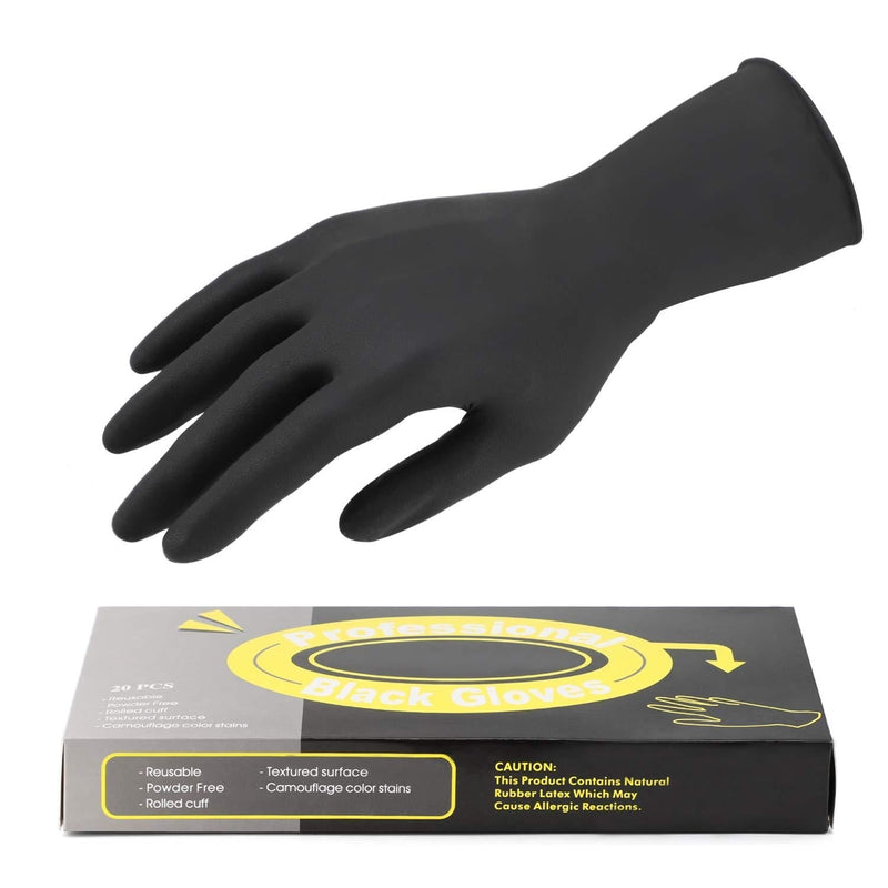 [Australia] - 20 Counts Hair Color Gloves, Segbeauty Reusable Black Dye Gloves Powder Free Rubber Latex Gloves Professional Hair Coloring Accessories for Hair Salon Highlighting, House Cleaning (Small) Small (20 Count) 