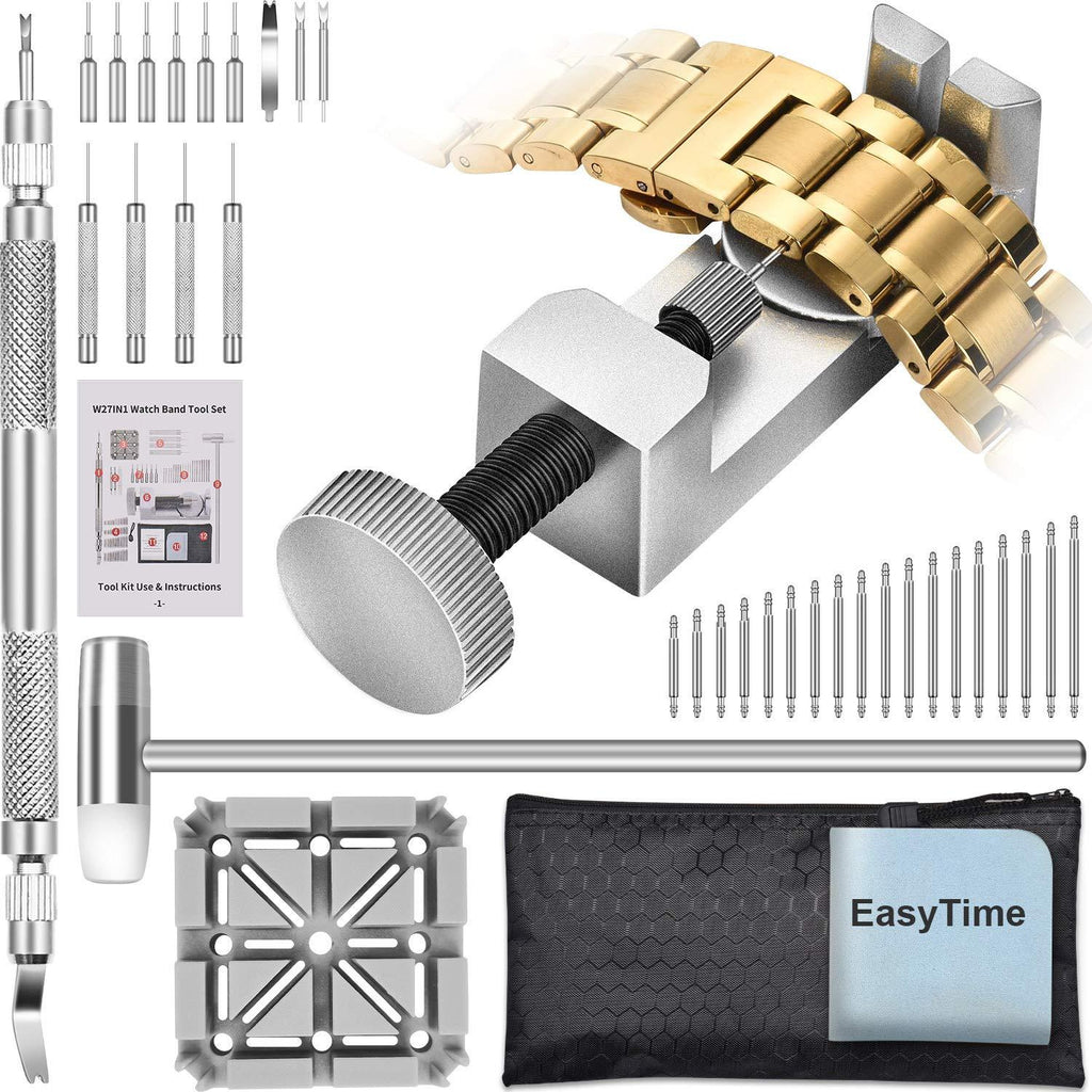 [Australia] - Watch Band Tool Kit - Watchband Link Remover Tool, Spring Bar Tool Set for Watch Repair and Watch Band Replacement with Small Hammer, Professional Watch Strap Remover Repair Tool, 108PCS Spring Bar 