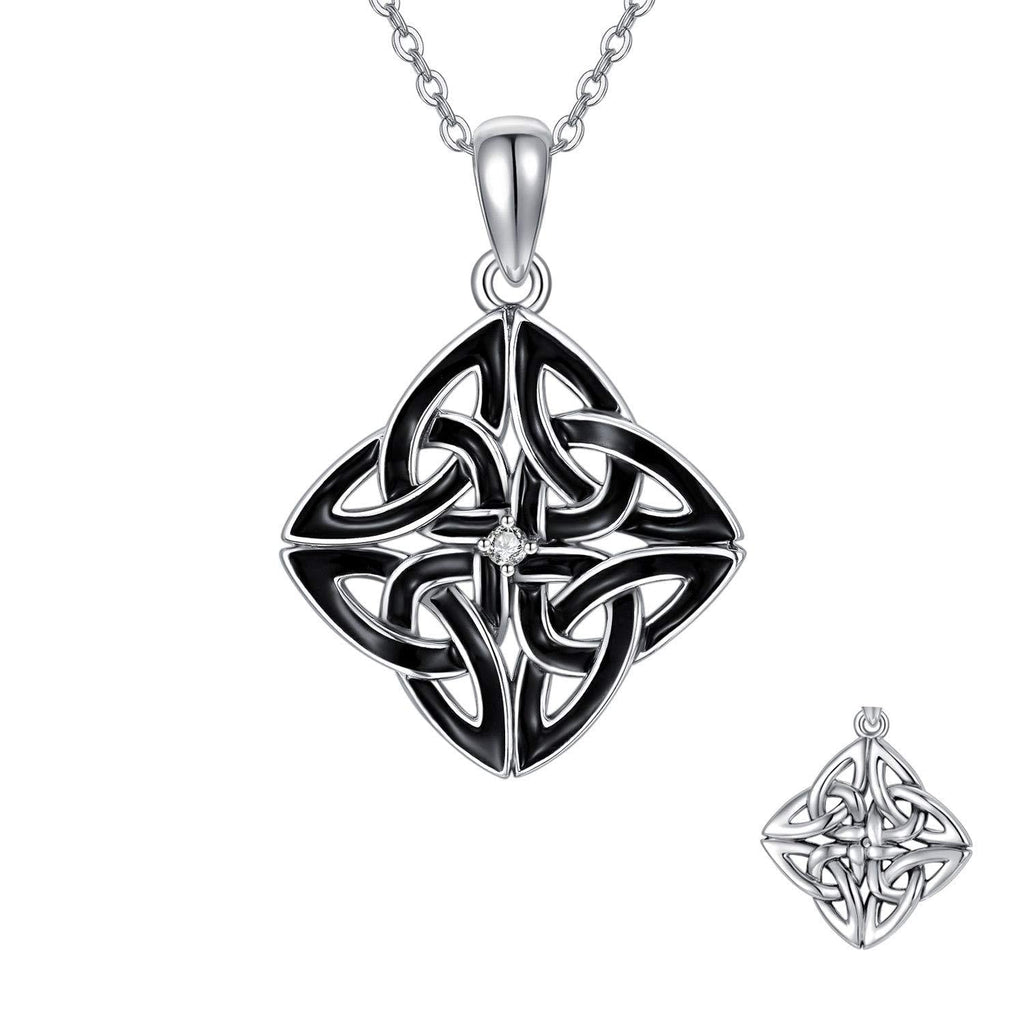 [Australia] - TRISHULA Celtic Knot Pendant Necklace,925 Sterling Silver Oxidation Trinity Knot Jewelry Necklace Personalized Good Luck Gift for Girls and Women 