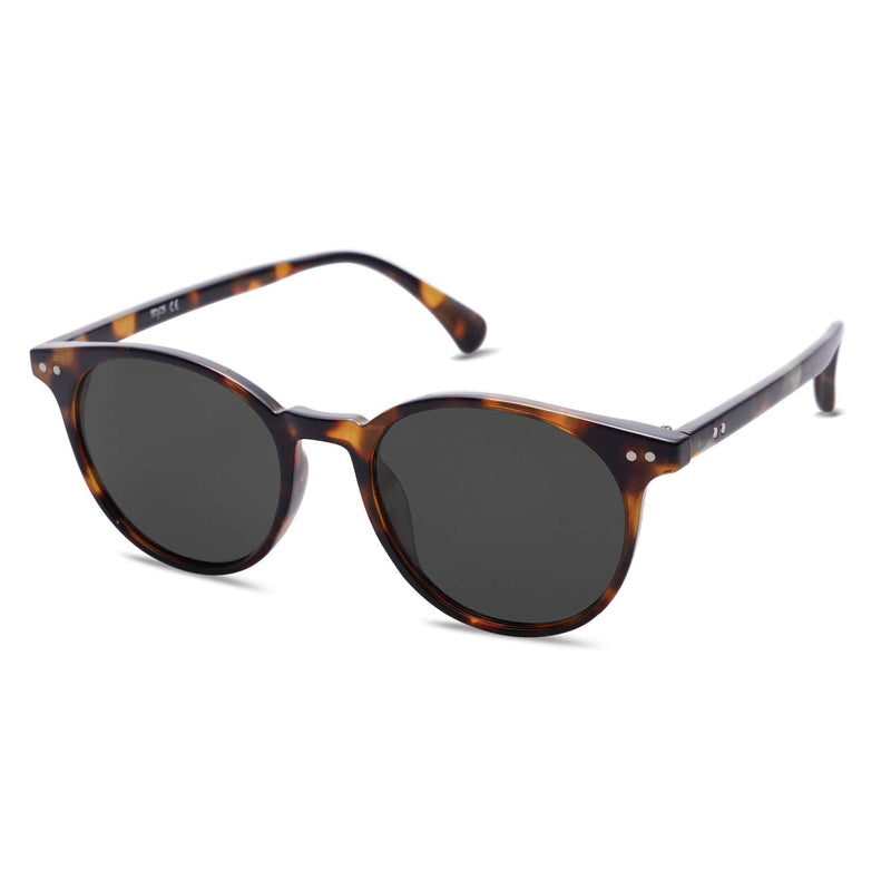 [Australia] - SOJOS Small Round Classic Polarized Sunglasses for Women Men Vintage Style UV400 Lens MAY SJ2113 C1 Tortoise Frame/Grey Lens 48 Millimeters 