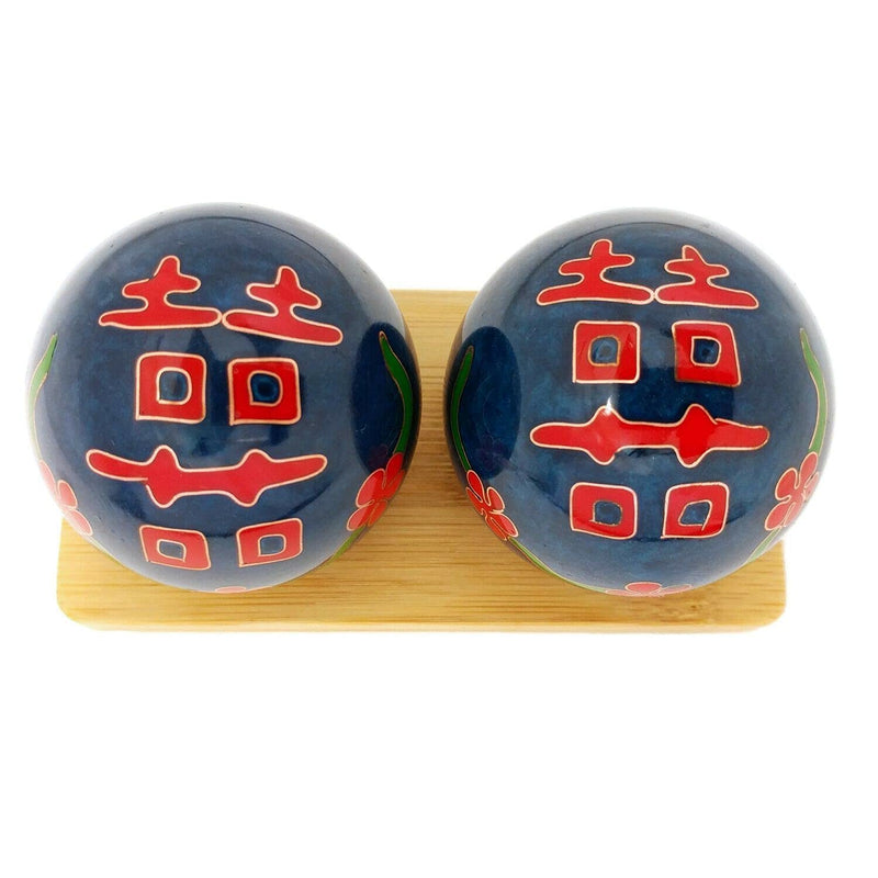 [Australia] - Top Chi Double Happiness Baoding Balls with Bamboo Stand (Medium 1.6 Inch) Medium 1.6 Inch 