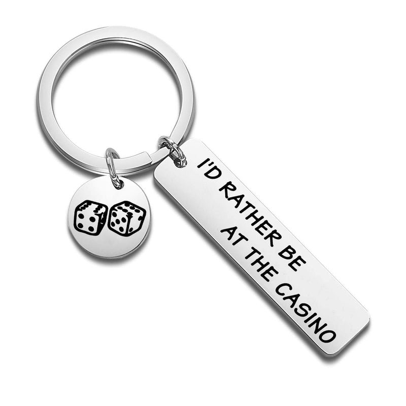 [Australia] - WUSUANED Gambler Gift I'd Rather Be at The Casino Lucky Dice Keychain Casino Lover Gift Gambling Jewelry I'd rather be at the casino keychain 
