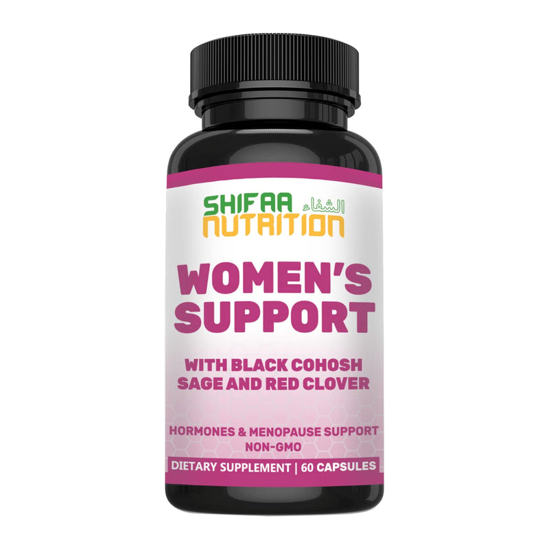 [Australia] - Hormones Balance & Menopause Supplements for Women, Menopause Relief - Support for Hot Flashes, Mood Swings w/Black Cohosh & Red Clover | SHIFAA NUTRITION | Halal Vitamins, 30 Servings 