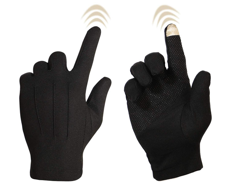 [Australia] - Bienvenu Driving Gloves for Men, Non Slip Touchscreen, Summer Sun Protection Gloves Black 