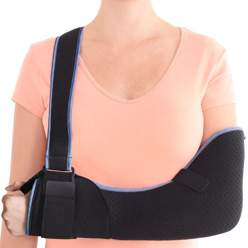 [Australia] - VELPEAU Arm Sling Shoulder Immobilizer - Rotator Cuff Support Brace - Comfortable Medical Sling for Shoulder Injury, Left and Right Arm, Men and Women, for Broken, Dislocated, Fracture, Strain (Medium) Comfort Version Medium 
