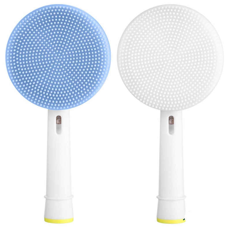 [Australia] - Facial Cleansing Brush Replacement Head Compatible with Oral B Bruan Electric Toothbrush Bases-2 Waterproof Silicone Face Spin Brushes for Cleansing, Exfoliating, Deep Cleaning & Massaging 