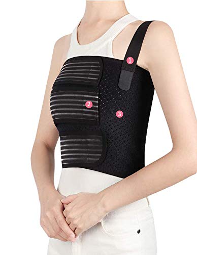 [Australia] - Solmyr Rib Brace Broken Rib Belt, Rib Support Brace for Men and Women, Breathable Chest Wrap Belt for Sore or Bruised Ribs Support, Sternum Injuries, Dislocated Ribs Protection, Pulled Muscle Pain (L 33" to 43") Large 