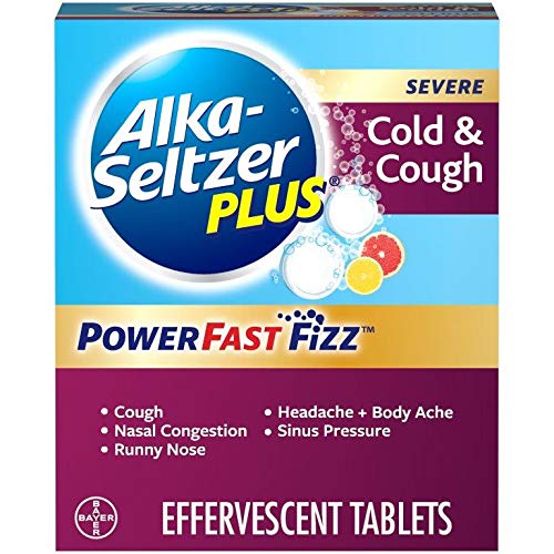 [Australia] - ALKA-SELTZER PLUS Severe Non-Drowsy Cold & Cough PowerFast Fizz Effervescent Tablets, Citrus, 20 Count (Pack of 1) 