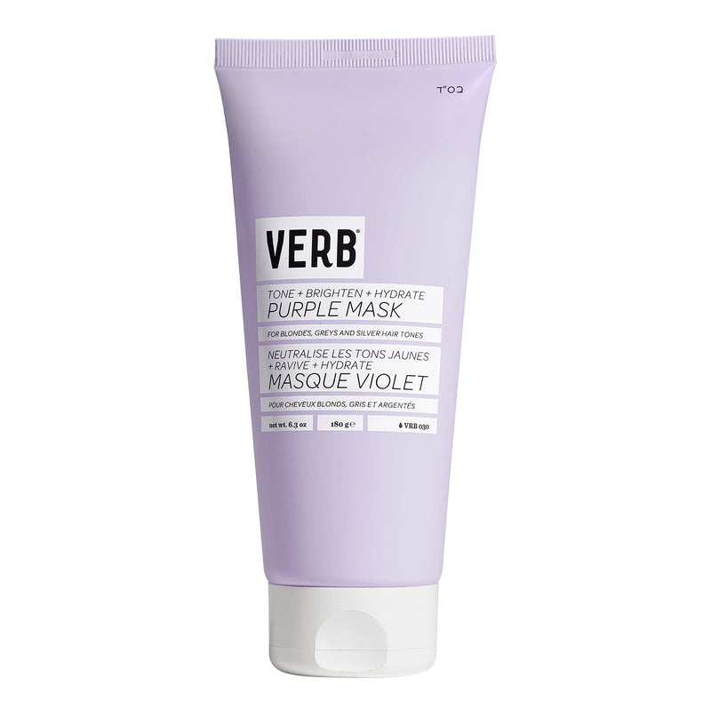 [Australia] - Verb Purple Hair Mask, Vegan Color Depositing Mask for Blonde, Grey and Silver Hair, Hydrates and Reduces Yellow Hues, 6.3 oz 