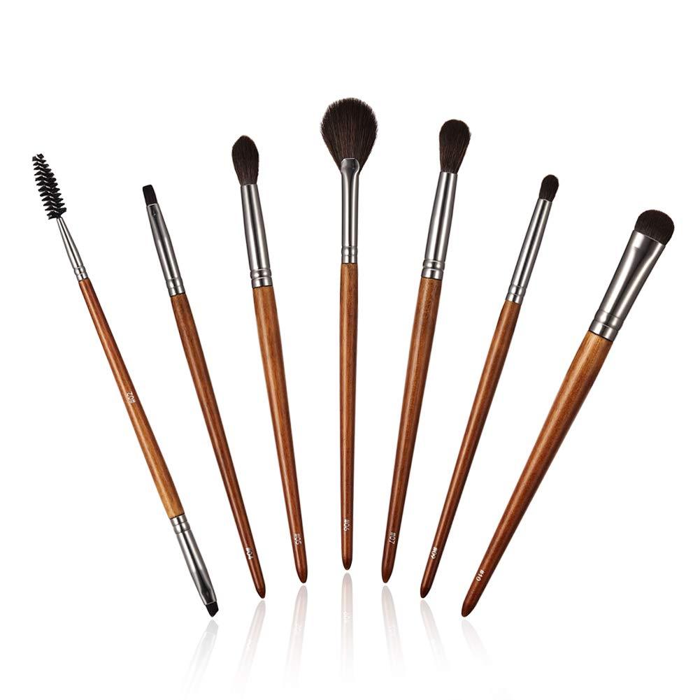 [Australia] - MOROTOLE 7pcs Wooden Handle Makeup Brushes Set Premium Synthetic Smudge Shader Cosmetic Brush for Concealer Contour Eyebrow Elash Lip Nose Highlight with Cruelty-free Fiber Bristles 