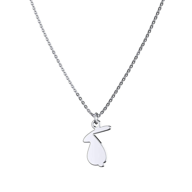 [Australia] - HOFOYA Animal Lover Charm Pet Pendant Necklace Jewelry for Women Girls Kids,Gifts From Mom Daughter Sisters Daughter Loved Necklace. rabbit necklace-silver 