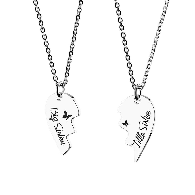 [Australia] - HOFOYA Sisters Necklace Set for 2 3,Big Sis mid Sis Lil Sis Gifts Moon Charms & Pendants Necklace Jewelry Gift for Big Middle Little Sisters Friendship Gifts,Best Friends Forever. 2-big-little sisters 