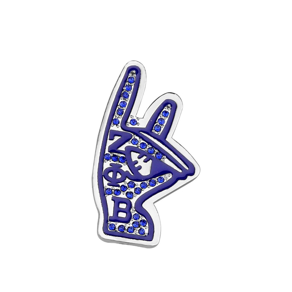 [Australia] - CENWA ZPB Rhinestone Brooch Pin 1920 Greek Sorority Jewelry Gift for Finer Women ZPB finger BP 