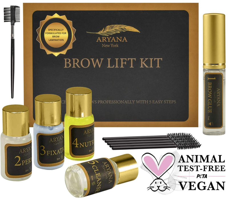 [Australia] - ARYANA NEW YORK Eyebrow Lamination Kit | At Home DIY Perm For Your Brows | Instant Professional Lift For Fuller Eyebrows | Brow Brush And Micro Brushes Added 